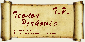 Teodor Pirković vizit kartica